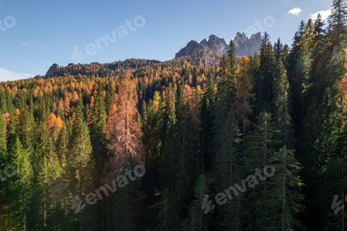 Preview: Autumn landscape at Passo Giau Cinque Torri in The Dolomites South Tyrol Italy
