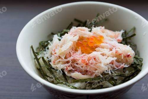 Preview: Japanese seafood rice bowl, fresh crab meat