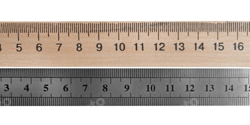 Preview: Different rulers isolated on white, top view