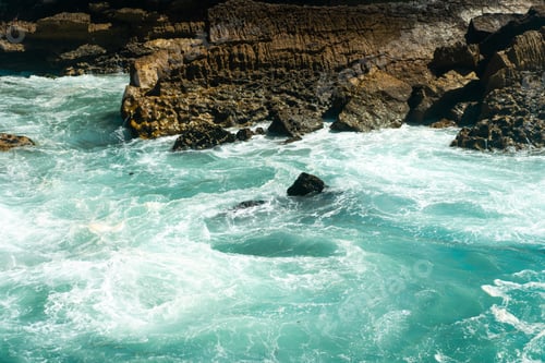 Preview: Atlantic ocean. Stormy summer day Big sea wave on rocky beach. Beaty in nature. Dramatic sea view