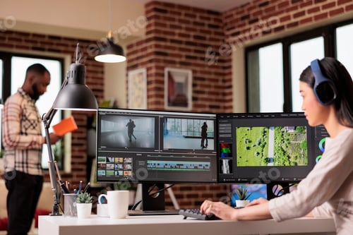Preview: Asian video editor working with multimedia footage