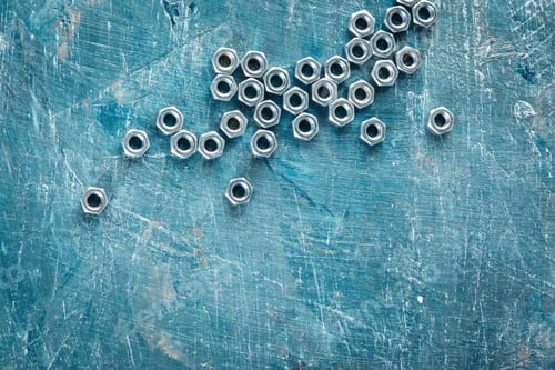 Preview: various steel nuts and bolts