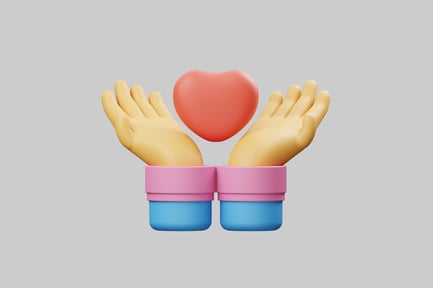 Preview: Cartoon hands holding heart design