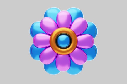 Preview: Stylized Flower with Central Circle and Petals