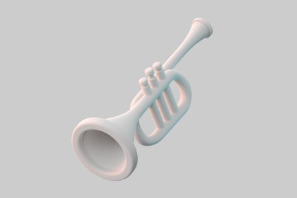 Preview: Simple white trumpet instrument design