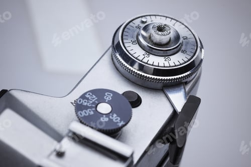 Preview: Closeup of old retro film camera lens