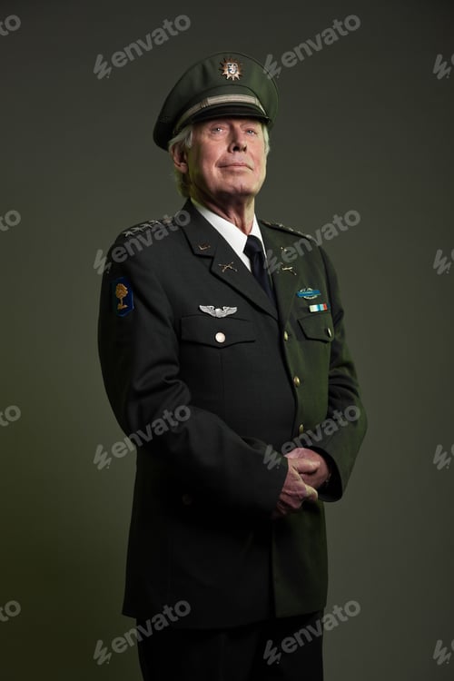Preview: Us Military General In Uniform. Studio Portrait.