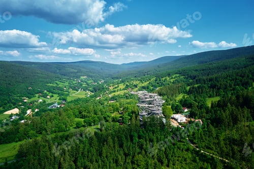 Preview: Sky Walk observation tower in mountains. Tourist attraction in Poland