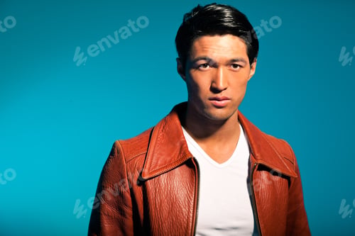 Preview: Asian Man Casual Dressed. Summer Fashion. Studio Shot.