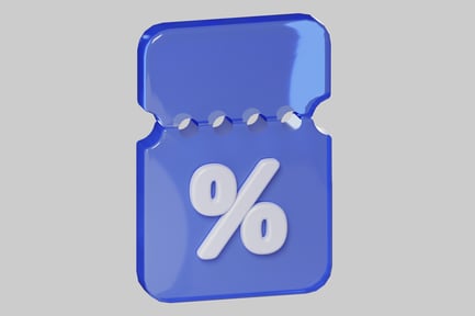 Preview: Perforated blue discount coupon design