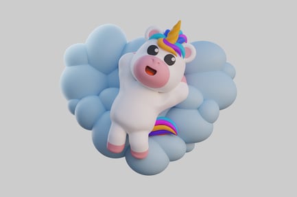 Preview: Cartoon unicorn cloud friend