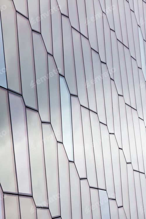 Vorschau: Fassadendetail der Harpa-Konzerthalle in Reykjavik
