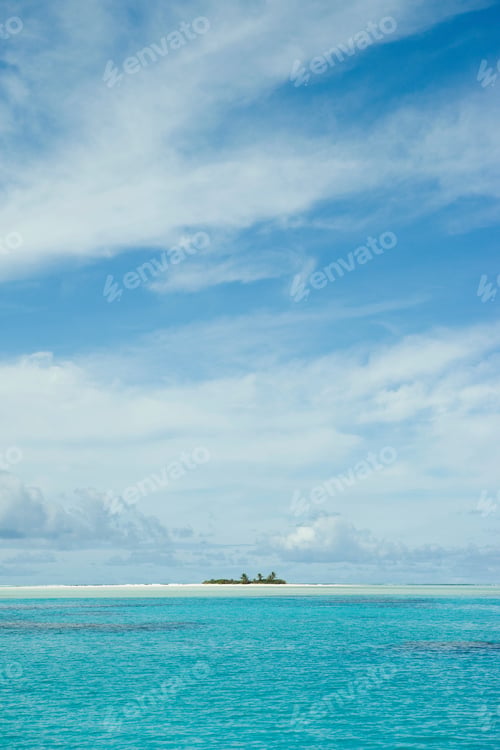 Preview: Serene tropical island oasis against a vibrant blue sky