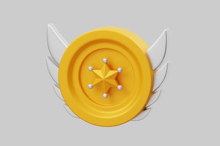 Preview: Flying gold star coin asset