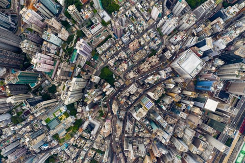 Preview: Central, Hong Kong 24 September 2019: Top view of Hong Kong city