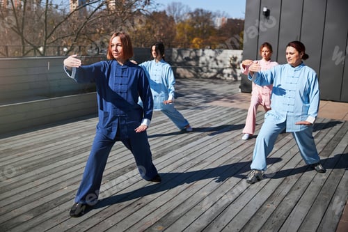 Preview: People training for Chinese martial arts in small group