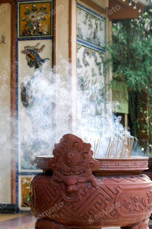 Preview: Incense smoke in a Buddhist temple
