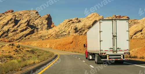 Preview: Semi Truck Vehicle on a Scenic Route