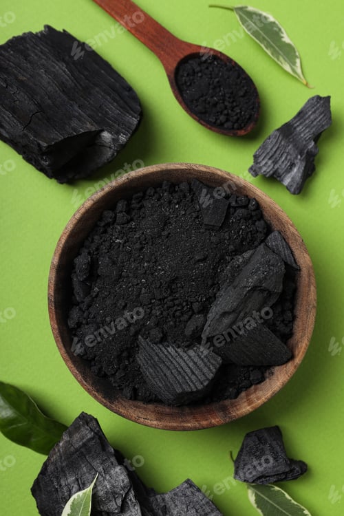 Preview: Natural wood or hardwood charcoal, top view