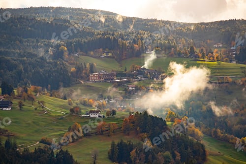 Preview: Dolomite mountains in autumn colors.
