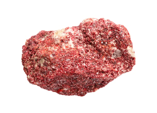 Preview: raw cinnabar mineral isolated on white
