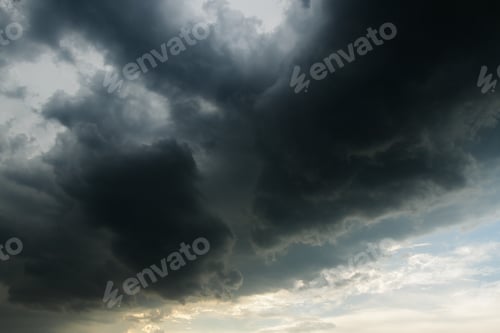 Preview: Storm clouds with the rain. Nature Environment Dark huge cloud sky black stormy cloud