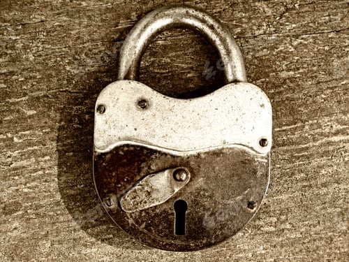 Preview: old rusty padlock