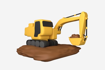 Preview: Excavator Playful 3D Illustration