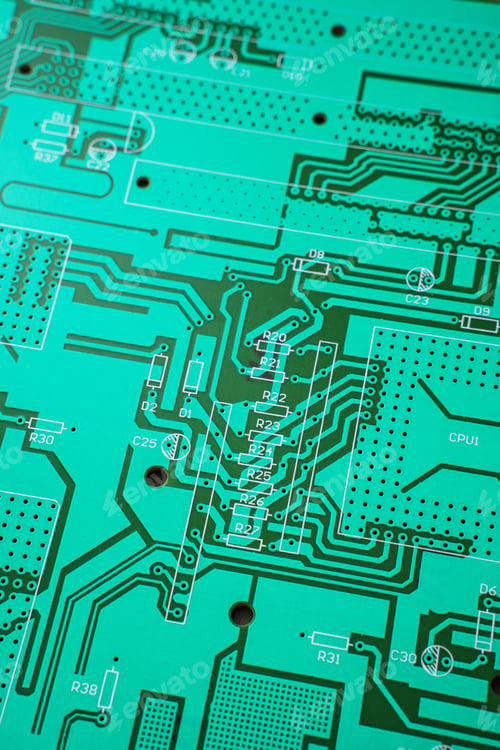 Preview: Background of printed circuit board without chips and components