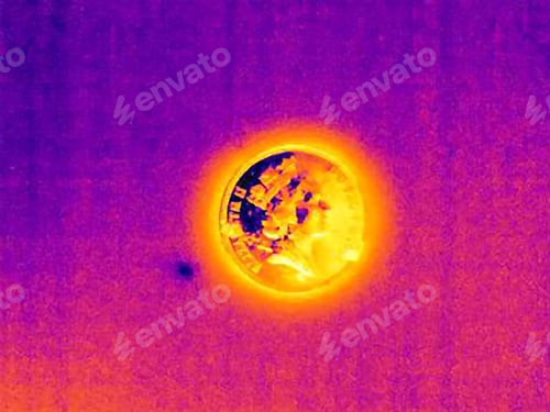 Preview: Thermal image of UK coin
