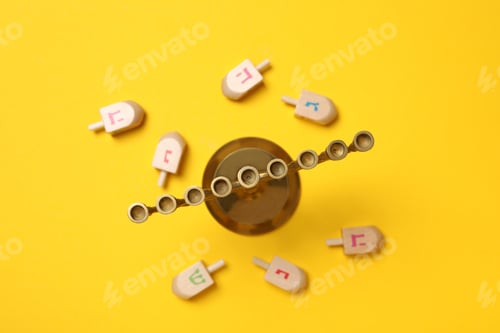 Preview: Сoncept of Jewish holiday, Hanukkah, top view