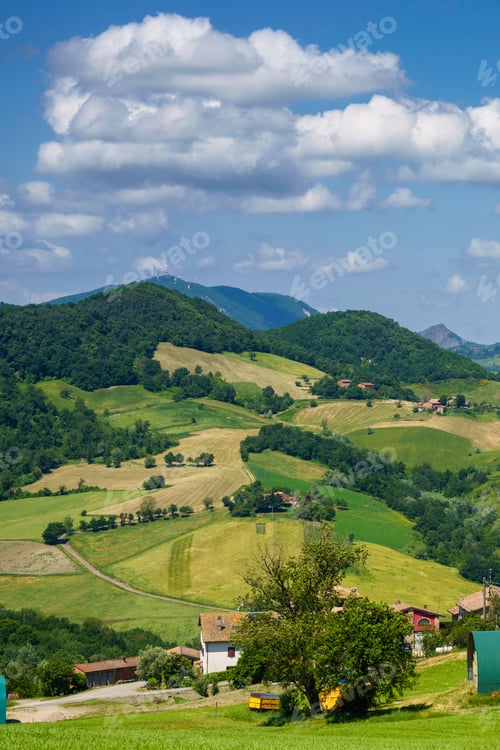 Preview: Rural landscape near Salsomaggiore and Fornovo, Parma, at springtime