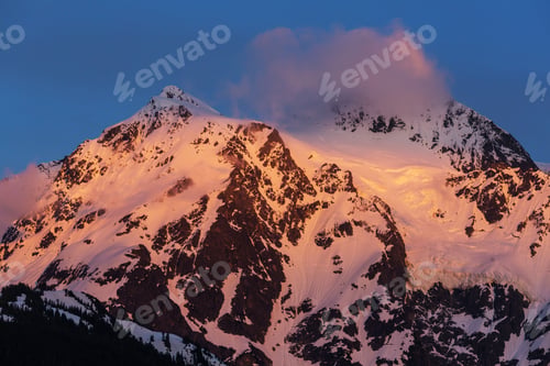 Preview: Mountains on sunset