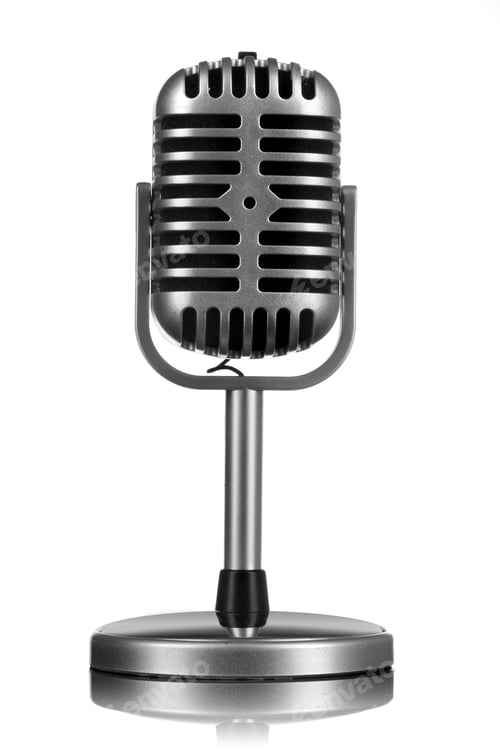 Preview: Retro microphone isolated on white