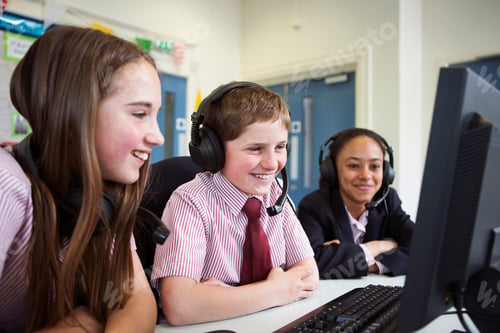 Preview: Students using computer in classroom