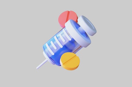 Preview: Cartoon syringe and pill set