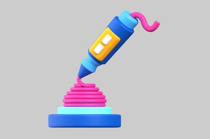 Visualização: Caneta de impressão 3D de desenho animado