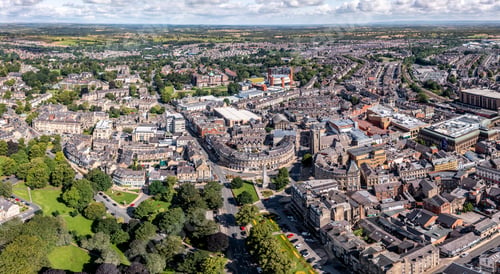 Preview: Aerial townscape view of Harrogate town centre