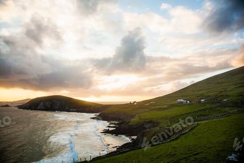 Preview: Cliffs at sunset, Dunquin, Kerry, Ireland