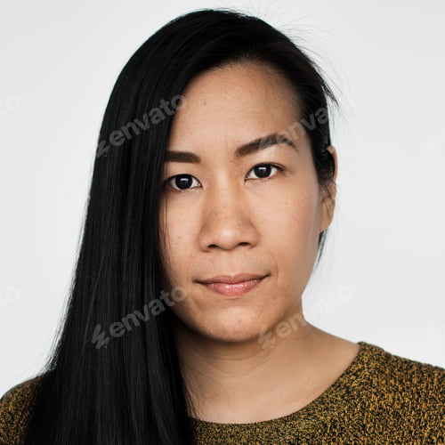 Preview: Worldface-Malaysian woman in a white background