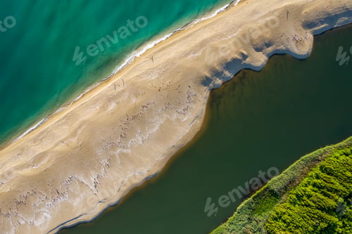 Preview: Picturesque coastline with river and sea
