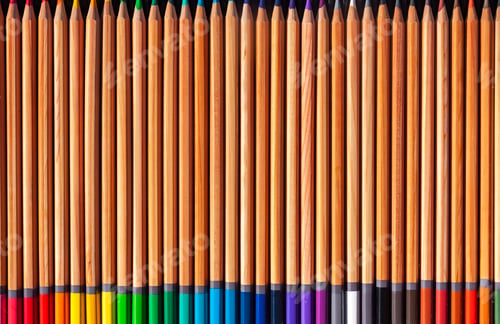 Preview: Colored pencils set. Drawing tools. Creation equipment.