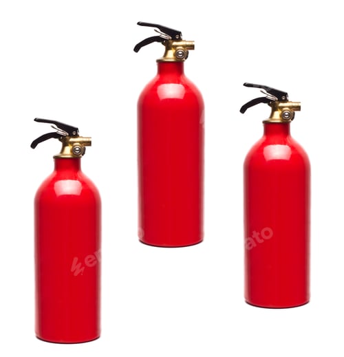 Preview: fire extinguishers isolated on white background
