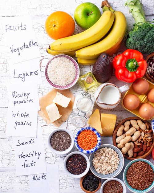 Preview: Ovo-lacto vegetarian healthy diet concept