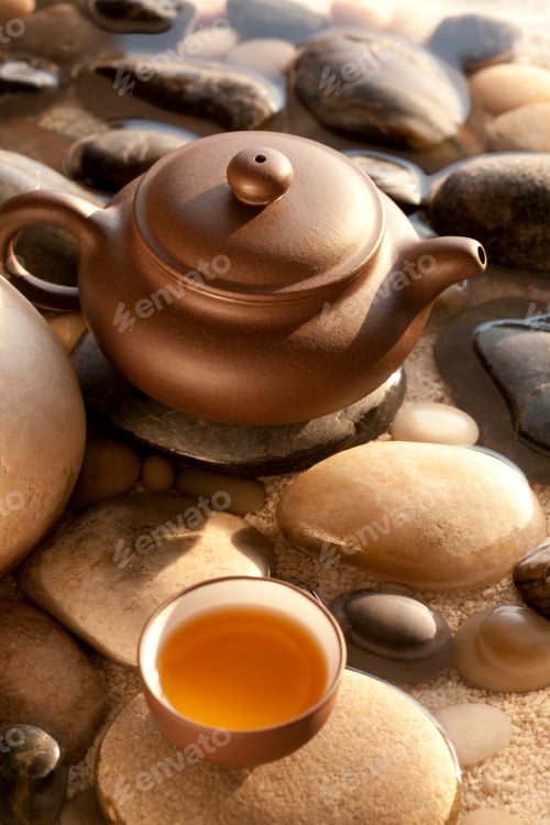 Preview: Tea set and pebbles