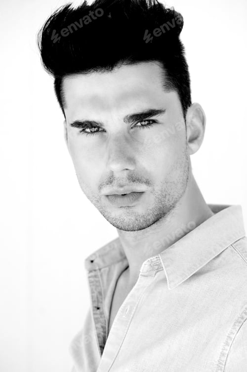 Preview: Portrait of a handsome young man black and white