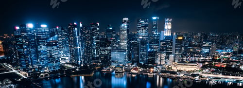 Preview: Singapore city skyline with modern skyscraper architecture building in concept of financial business