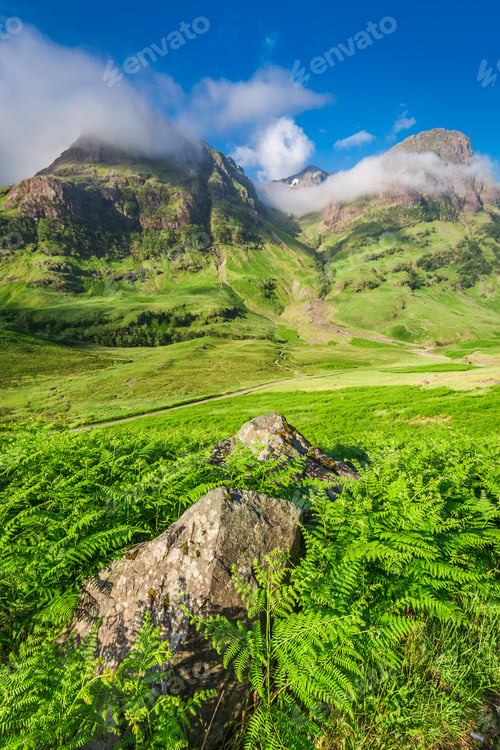 Preview: Beautiful mountains in Glencoe at sunrise, Scotland