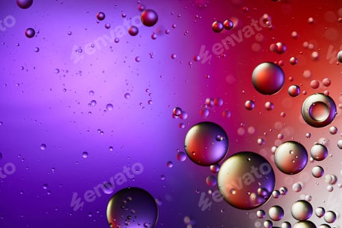 Preview: creative purple and red color abstract background from mixed water and oil bubbles