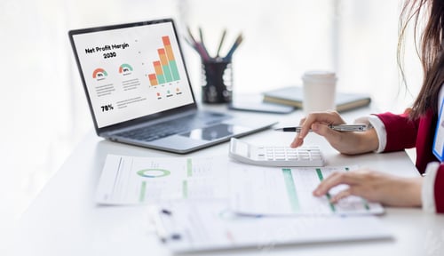Preview: Financial Businesswomen analyze the graph of the company's performance to create profits and growth,